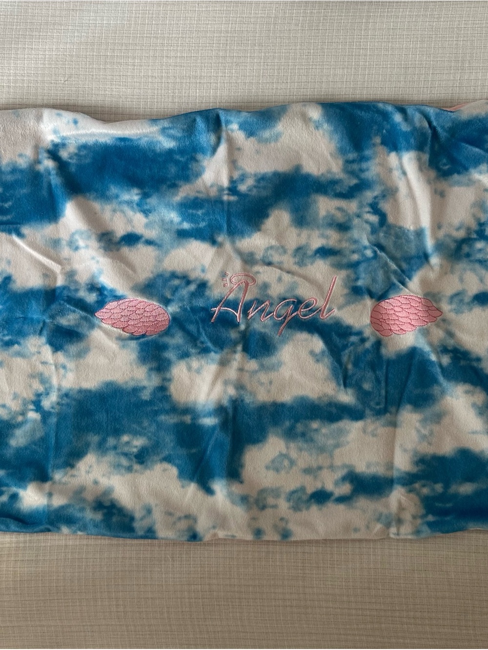 Y2K Angel Print Plush Pillow Case